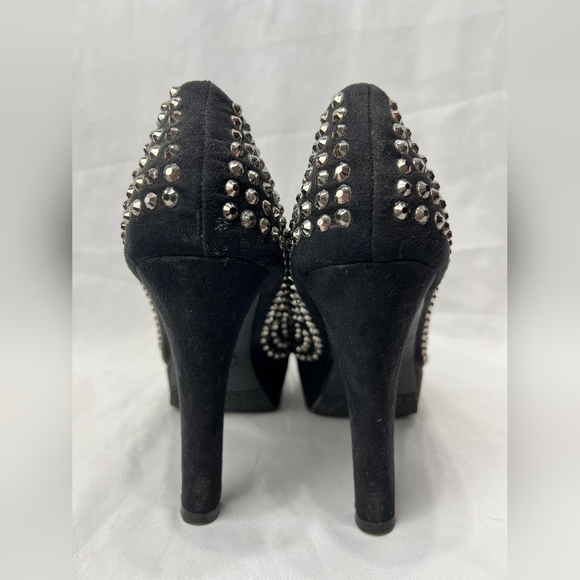 Candies CASUNNYSTUDS Open Toe Studded Heels Black US8 - Picture 3 of 6